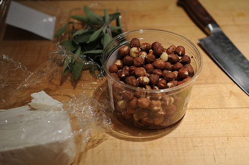 Caramelized Butternut Squash Wedges with a Sage Hazelnut Pesto