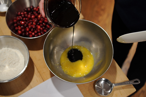 Cranberry-Molasses Pudding with Vanilla Hard Sauce