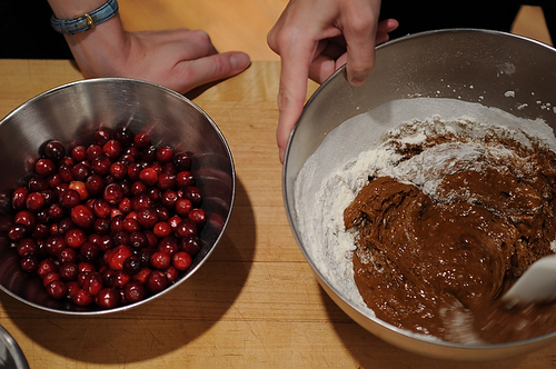 Cranberry-Molasses Pudding with Vanilla Hard Sauce