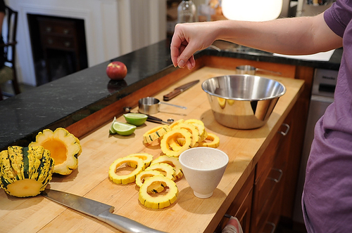Crispy Delicata Rings with Currant, Fennel & Apple Relish