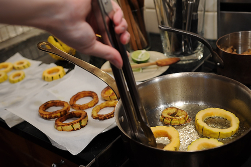 Crispy Delicata Rings with Currant, Fennel & Apple Relish