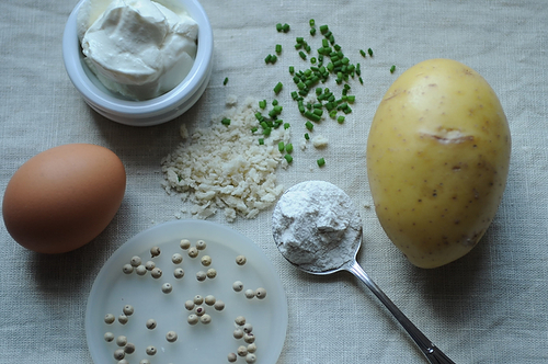Golden Panko Latkes with Sour Cream and Chives