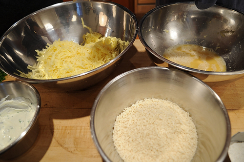 Golden Panko Latkes with Sour Cream and Chives