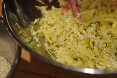 Golden Panko Latkes with Sour Cream and Chives