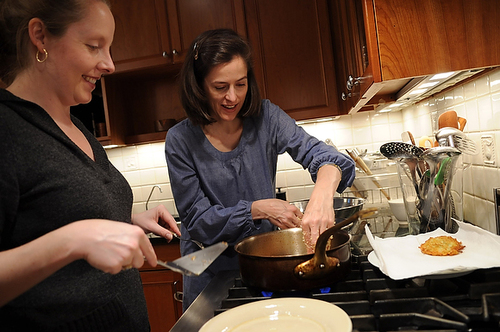 Golden Panko Latkes with Sour Cream and Chives