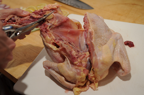 Spatchcocked and Braise-Roasted Chicken