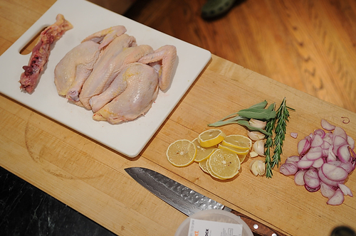 Spatchcocked and Braise-Roasted Chicken