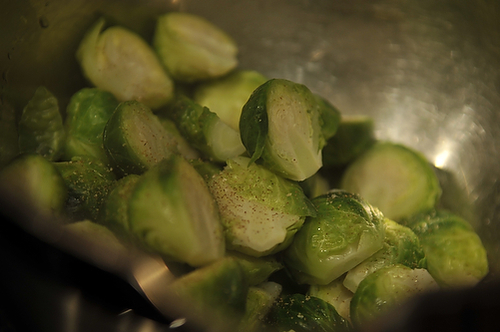 Glazed Brussels Sprouts and Apples in Browned Butter and Cream 