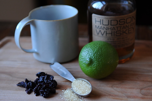 Hot Toddy with Dried Cherries and Lime