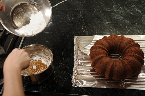 Applesauce Cake with Caramel Glaze