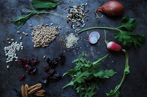 Radish and Pecan Grain Salad