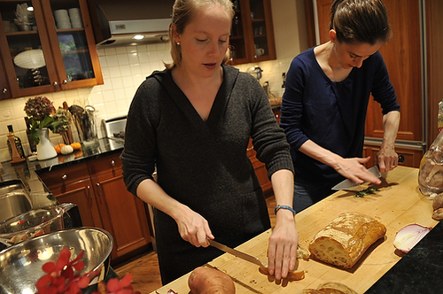 Ciabatta Stuffing with Chorizo, Sweet Potato, and Mushrooms