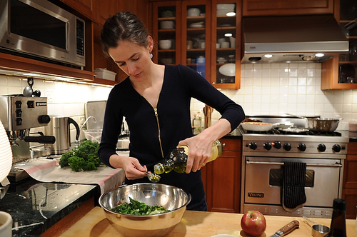 Kale Salad with Apples and Hazelnuts