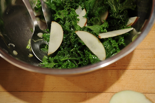 Kale Salad with Apples and Hazelnuts