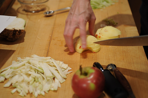 Not-Too-Virtuous Salad with Caramelized Apple Vinaigrette