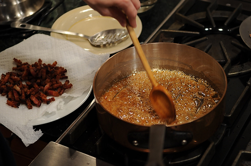 Not-Too-Virtuous Salad with Caramelized Apple Vinaigrette