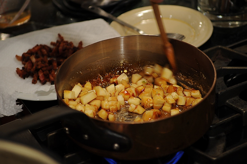 Not-Too-Virtuous Salad with Caramelized Apple Vinaigrette