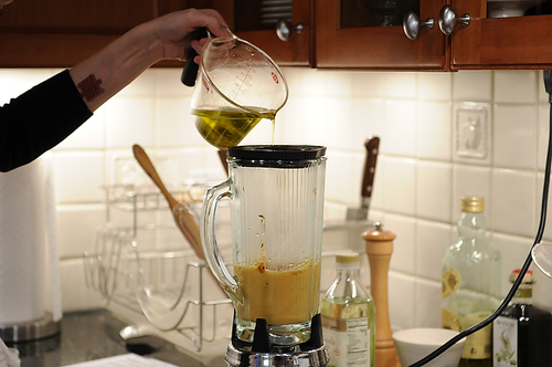 Not-Too-Virtuous Salad with Caramelized Apple Vinaigrette