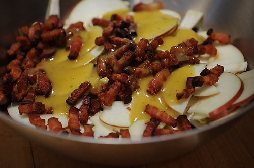 Not-Too-Virtuous Salad with Caramelized Apple Vinaigrette