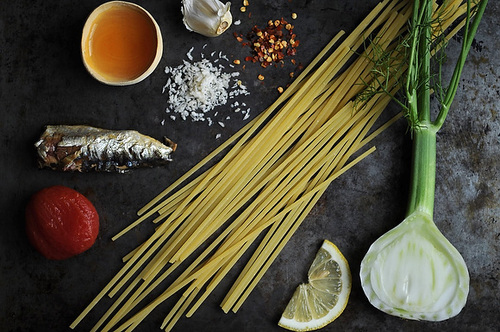 Linguine with Sardines, Fennel & Tomato