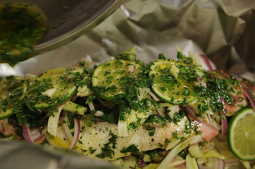 Fish Baked in Foil with Fennel and Lime
