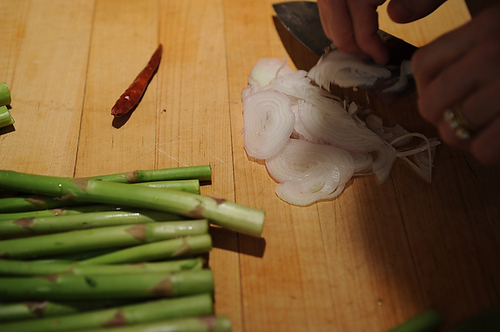 Asparagus with Shallots, Chiles, and Lemon
