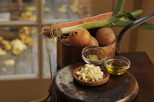 Sweet Potato Soup with Feta and Zaatar Oil 