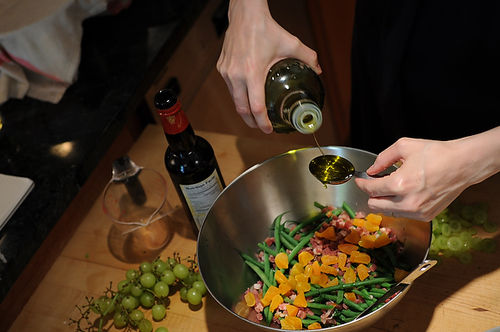 Green Beans with Apricots and Serrano Ham