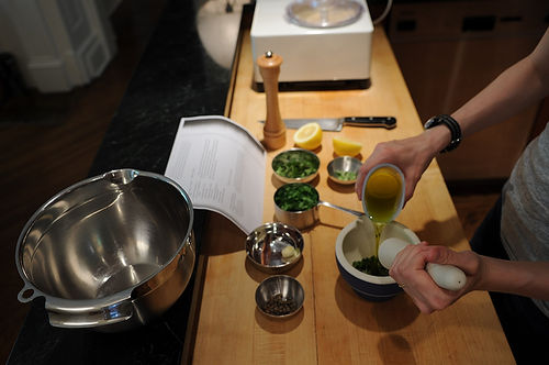 Summer Squash Gratin with Salsa Verde and Gruyere