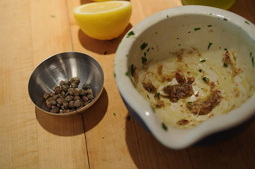Summer Squash Gratin with Salsa Verde and Gruyere