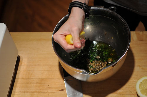 Summer Squash Gratin with Salsa Verde and Gruyere