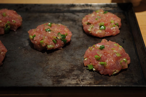 Tuna Burgers with Wasabi Ginger Mayo