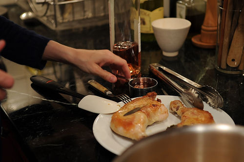 Chicken Under a Brick with Pickled Peppers