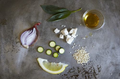 Couscous Salad with Zucchini, Lemon and Ricotta Salata