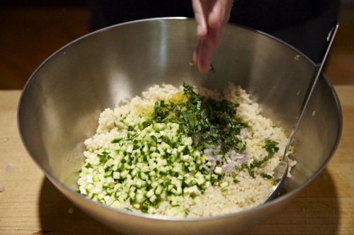 Couscous Salad with Zucchini, Lemon and Ricotta Salata