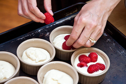 Raspberry Custard Cups