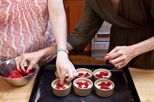 Raspberry Custard Cups