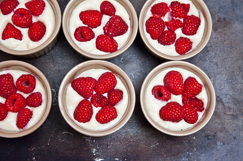 Raspberry Custard Cups