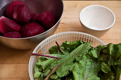 Warm Beet Greens with Sour Cream Dressing
