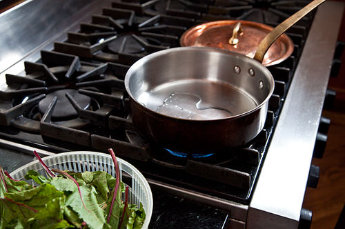 Warm Beet Greens with Sour Cream Dressing