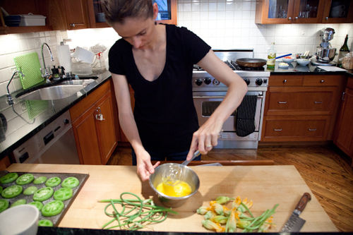 Squash Blossom and Garlic Frittata