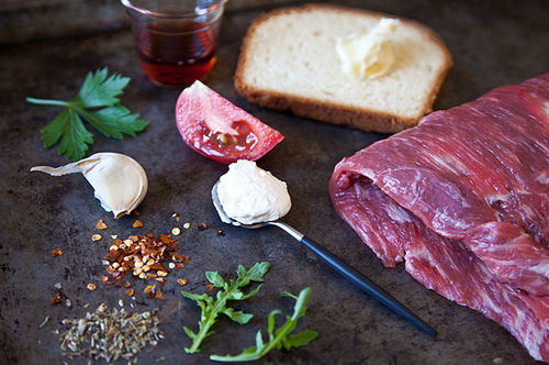 Flank Steak on Texas Toast with Chimichurri