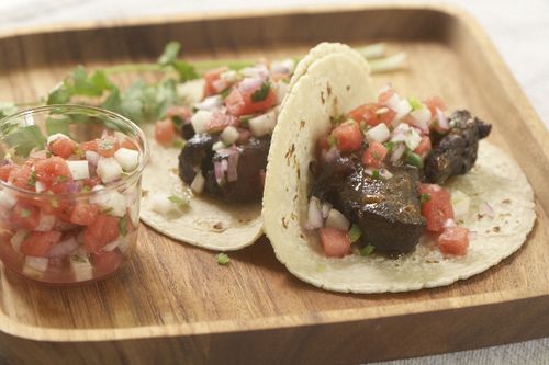 Braised Pork Belly Tacos with Watermelon, Jicama & Jalapeño Salsa