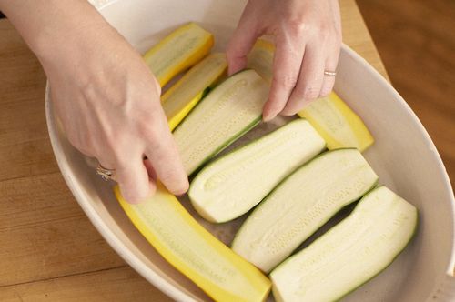 Roasted Zucchini with Chili-Mint Vinaigrette