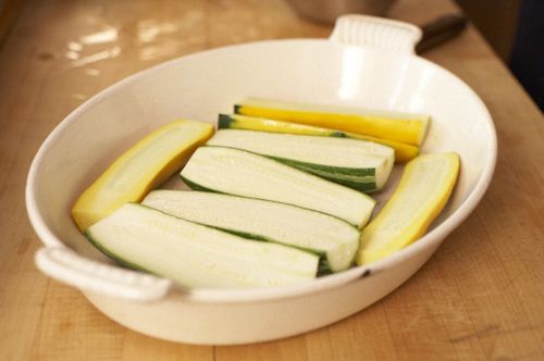 Roasted Zucchini with Chili-Mint Vinaigrette