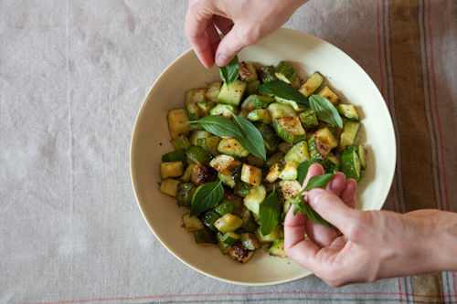 Zucchini with Basil, Mint, and Honey