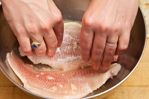 Cherry Tomato Tequila Butter Salsa with Fried Fish