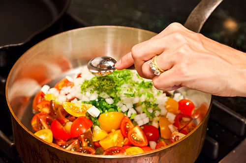 Cherry Tomato Tequila Butter Salsa with Fried Fish