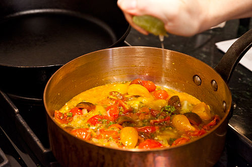 Cherry Tomato Tequila Butter Salsa with Fried Fish