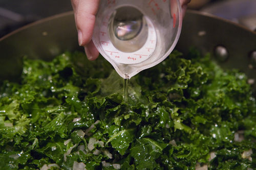 Kale with Pancetta, Cream and Toasted Rosemary Walnuts